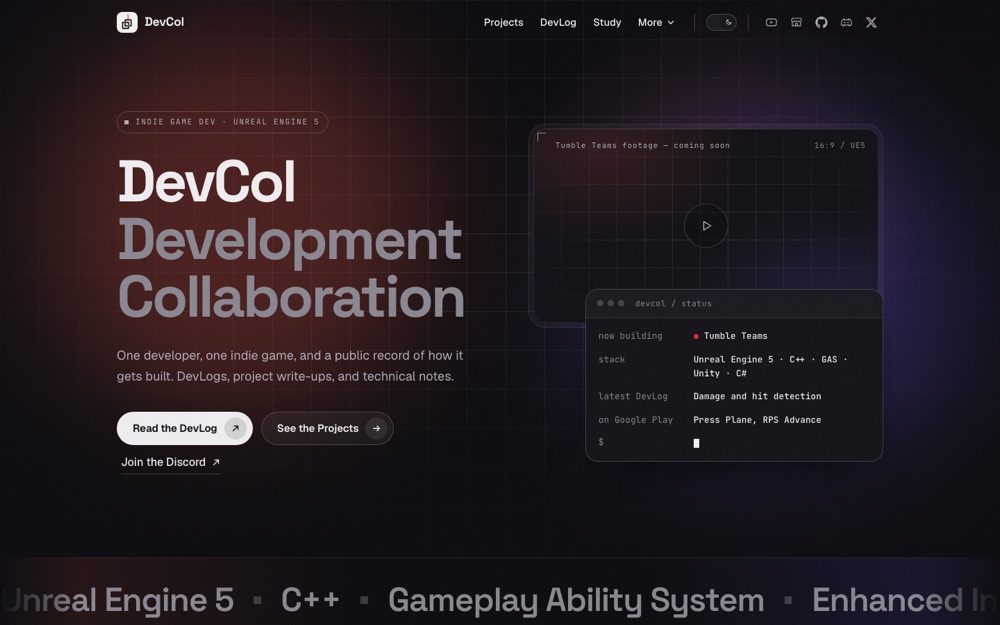 Draft G, the old site evolved, with coral and violet light
